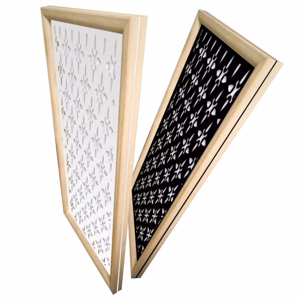 ZED Moduli Decorativi in Legno e PVC Nero L: 148 cm, H: 64 cm – 2