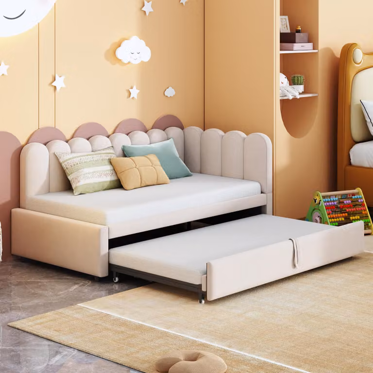 Divano letto STILVORA a L con funzione letto, letto imbottito 90/180x200 con letto estraibile, divano letto estraibile, struttura letto senza materasso