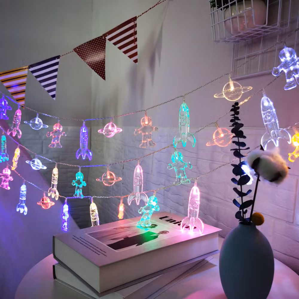 3M LED luci fiabesche a batteria decorazione della stanza dei bambini pianeta astronauta luci fiabesche a batteria, colorato