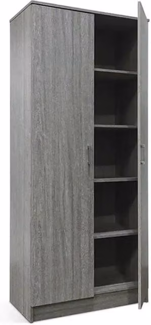 Armadio REY – 2 porte – 80×180 cm – Rovere grigio – Stile scandinavo