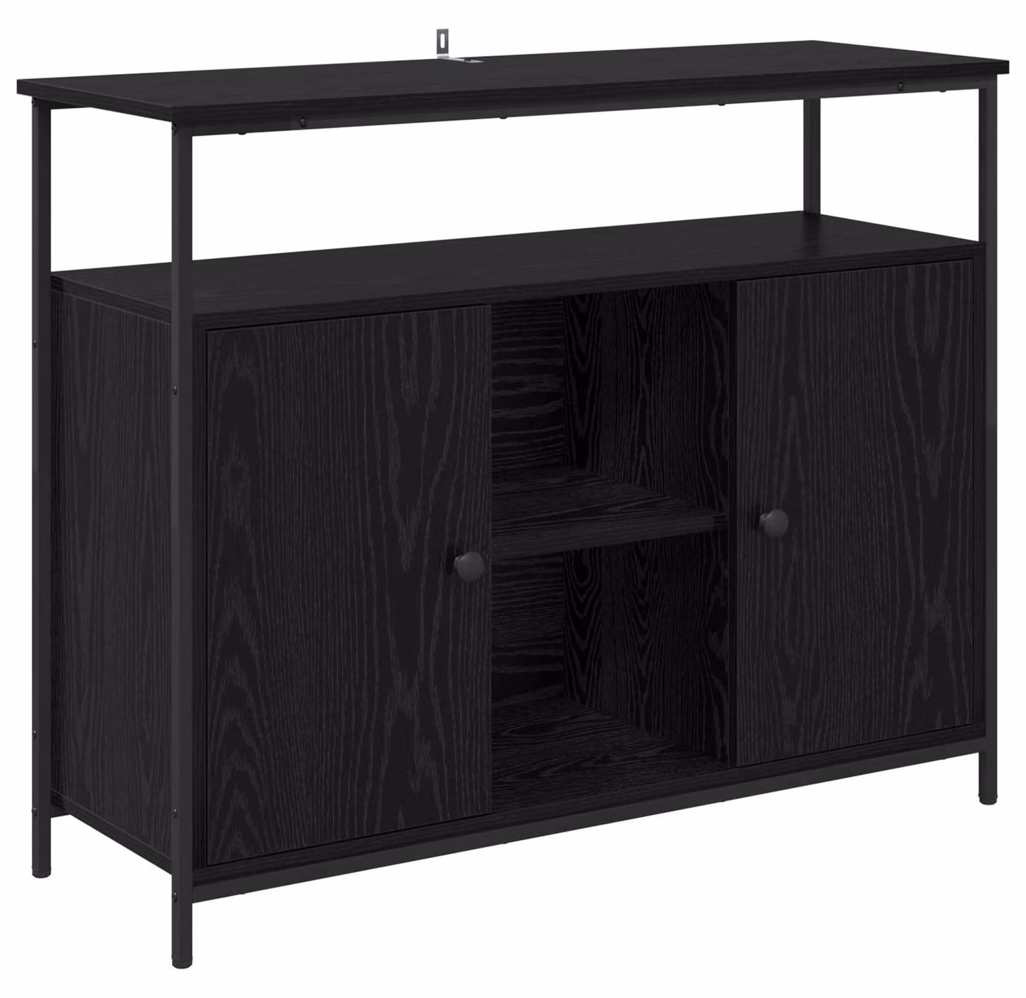 Credenza Rovere Nero 100 x 35 x 80 cm Legno multistrato