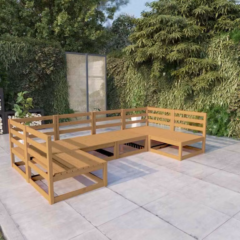 vidaXL Set Divani da Giardino 6 pz in Legno Massello di Pino
