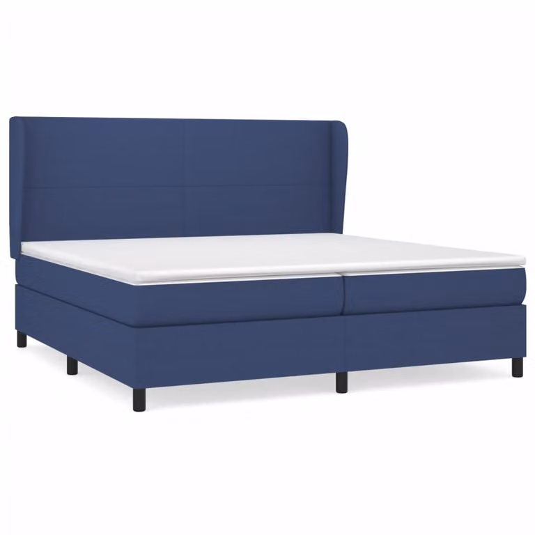 Giroletto a Molle con Materasso Blu 200x200 cm in Tessuto