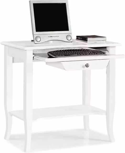 Scrivania 1 cassetto legno arte povera bianco 85x49x79h (1533) - Mobili 2G