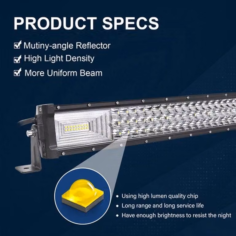 Barra luminosa LED da 270W, 52 pollici, ad arco, per fuoristrada – Kit di luci per auto e imbarcazioni