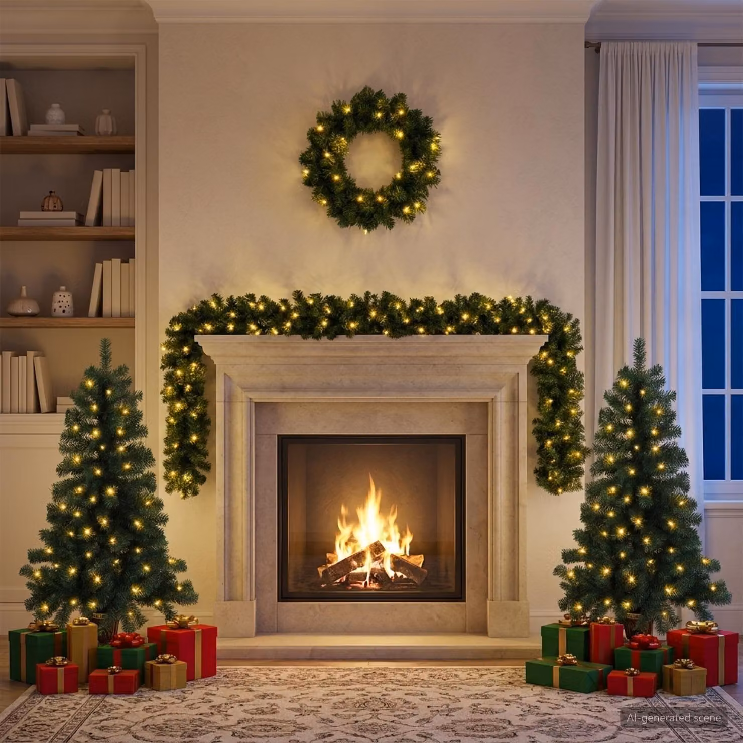 vidaXL Set mini alberi di Natale 120 cm 275 LED Bianco caldo PVC Verde