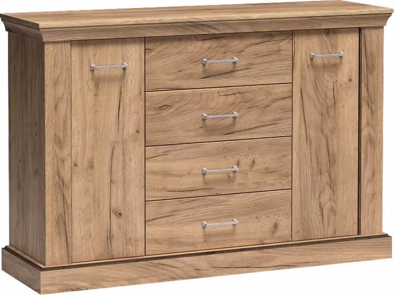 Cassettiera larga AILISH - rovere kraft dorato