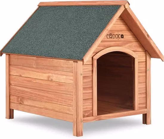 Casa per cani Cadoca in legno massello FSC marrone resistente alle intemperie con tetto rimovibile L: 82 cm, P: 85 cm, H: 72 cm