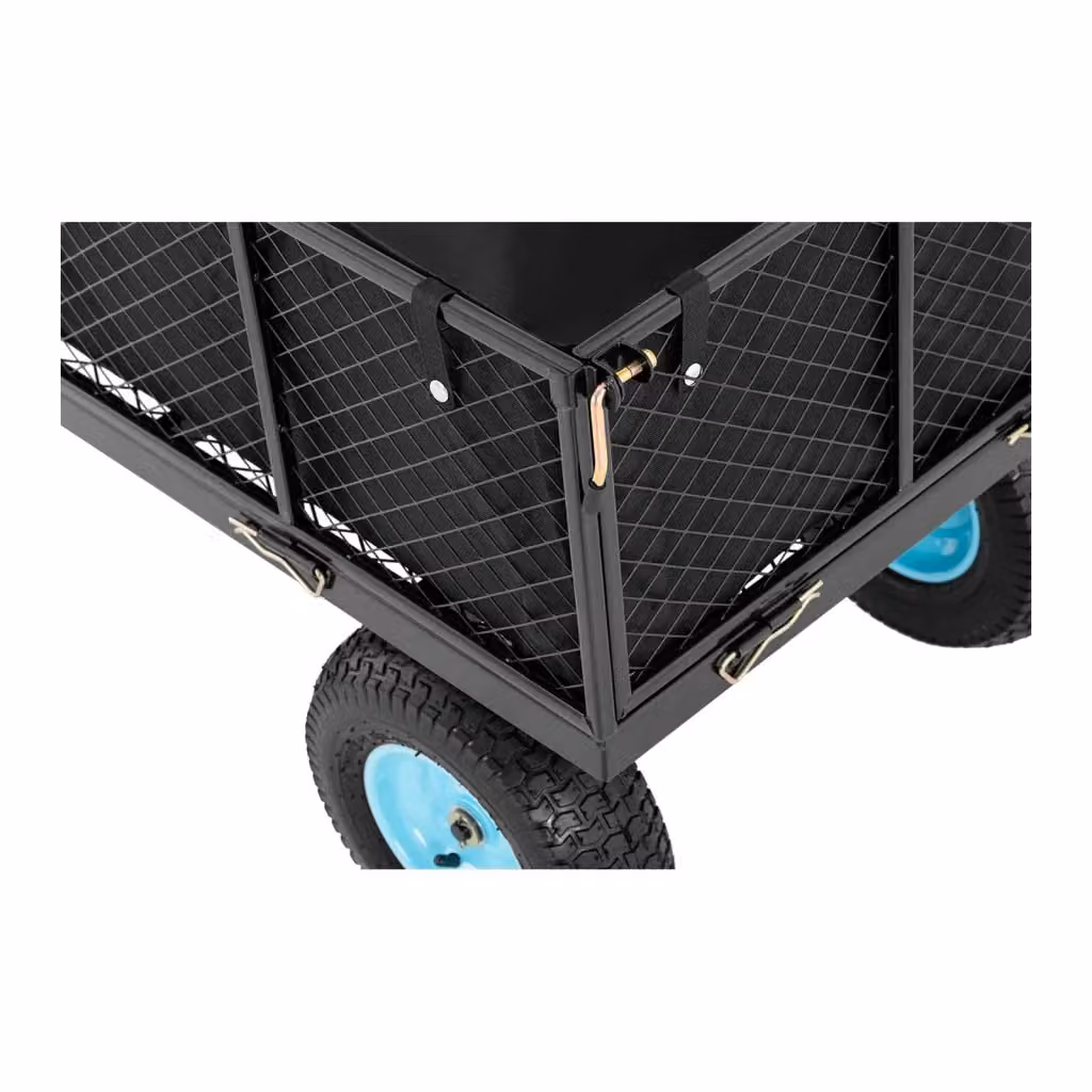 Rimorchio da spiaggia e giardino pieghevole Hillvert nero con struttura in acciaio e PVC – 2