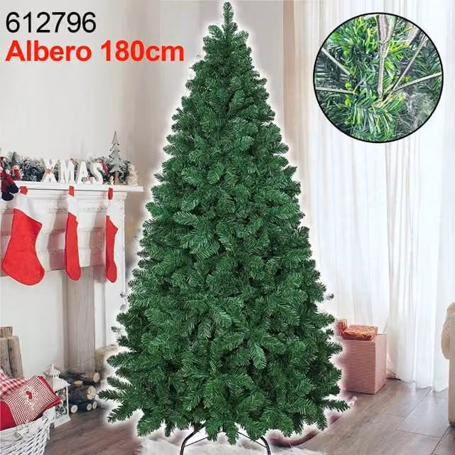 Trade Shop - Albero Di Natale Super Folto Artificiale Verde 180cm Effetto Realistico 832punte -