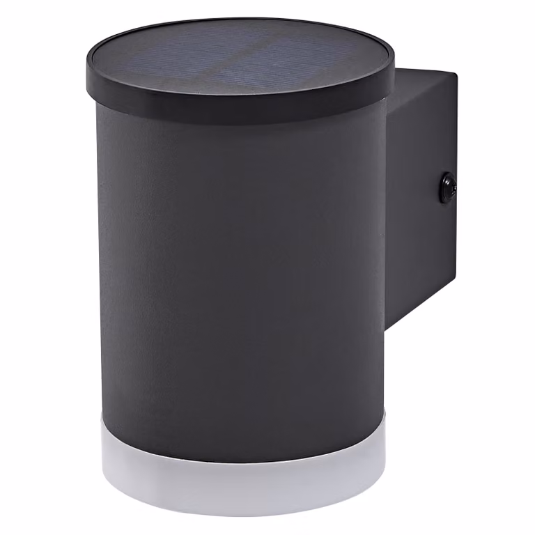 LEDVANCE ENDURA STYLE SOLAR OXFORD luce da esterno, 0,5W, 50lm, luce a parete, grigio scuro, illuminazione indiretta, batteria ricaricabile, classe di protezione IP44, temperatura di colore 3.000K, colore della luce bianco caldo