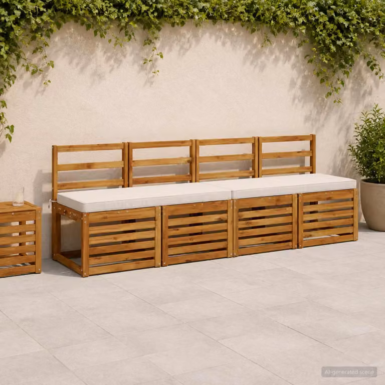 Cuscino per panchina vidaXL VUGHT bianco in poliestere con rivestimento rimovibile e lavabile