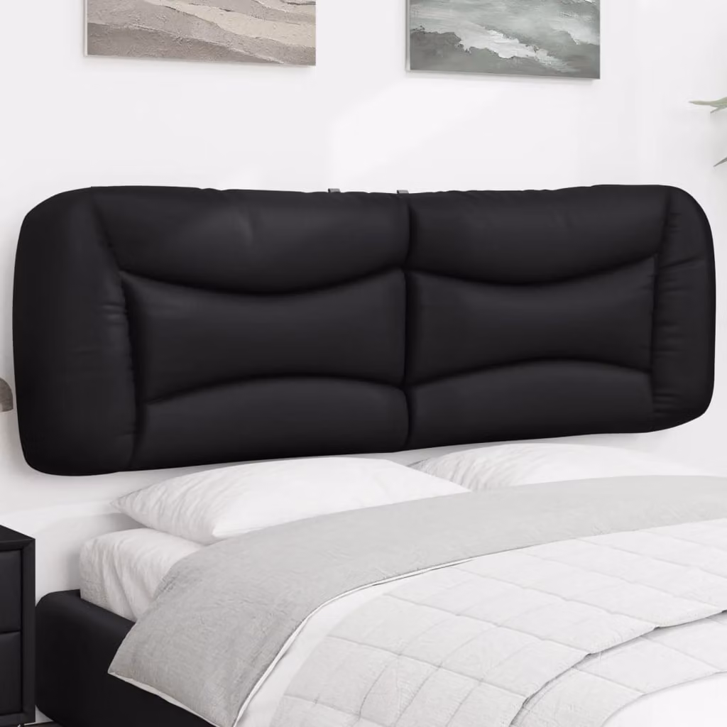 vidaXL Cuscino Testiera Hvar Nero in Similpelle con Design a Righe per la tua Camera da Letto