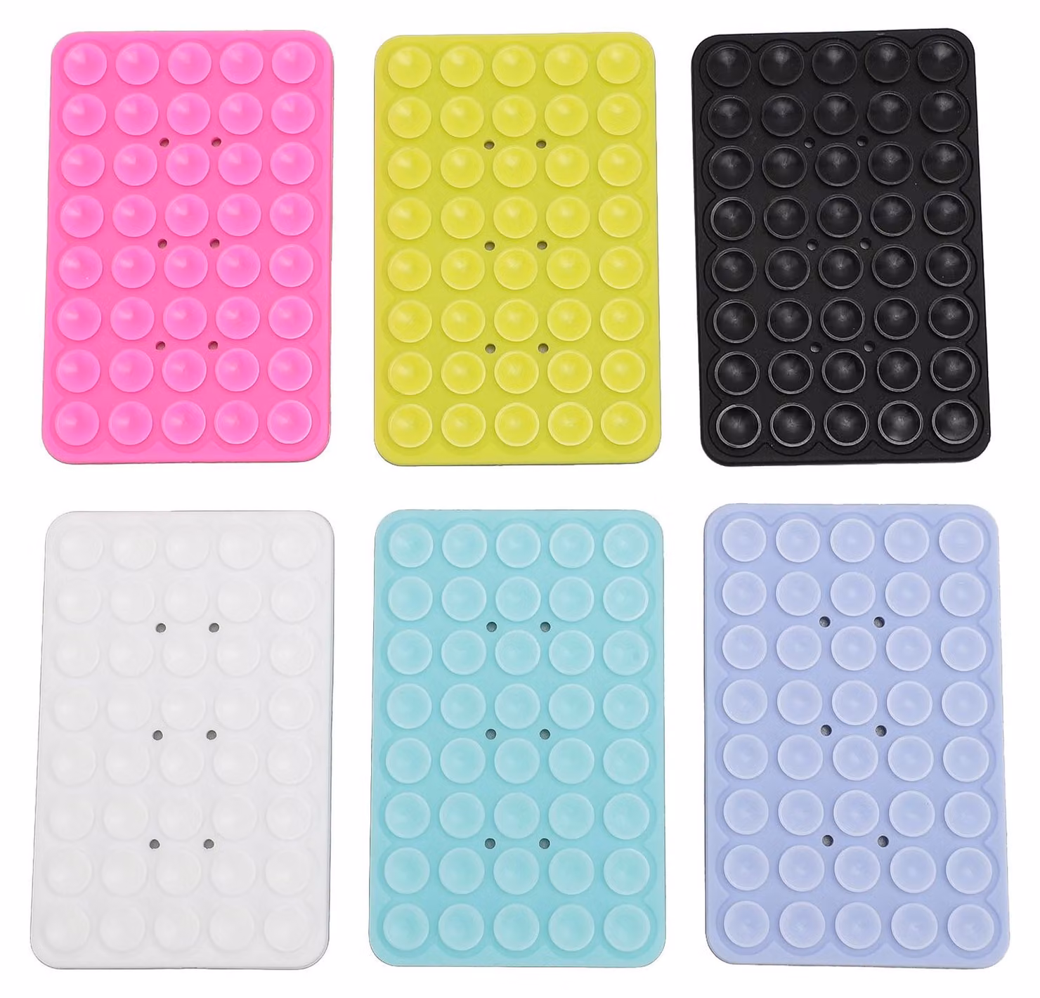 6 supporti per cellulare con ventose, multifunzionali, con base in silicone a doppia faccia, antiscivolo, ideali per specchi e cabine doccia