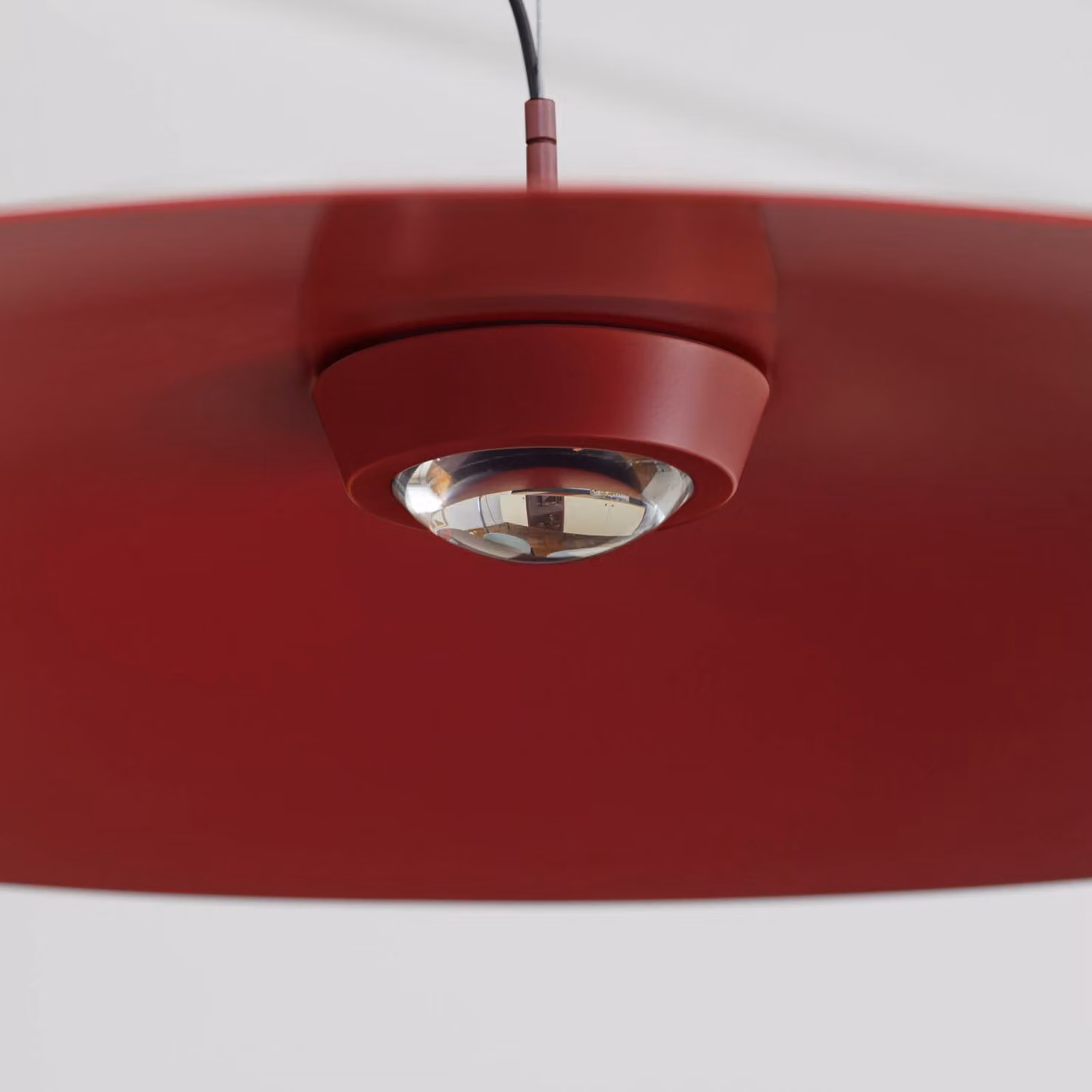 Luceplan Lampada a sospensione Koinè, dimmerabile, Rosso, Soggiorno / Sala da pranzo, Alluminio, Design, Lampada a sospensione