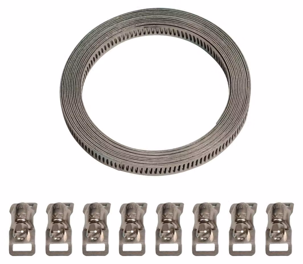 Kit nastro acciaio Lampa con 8 morsetti 300cm