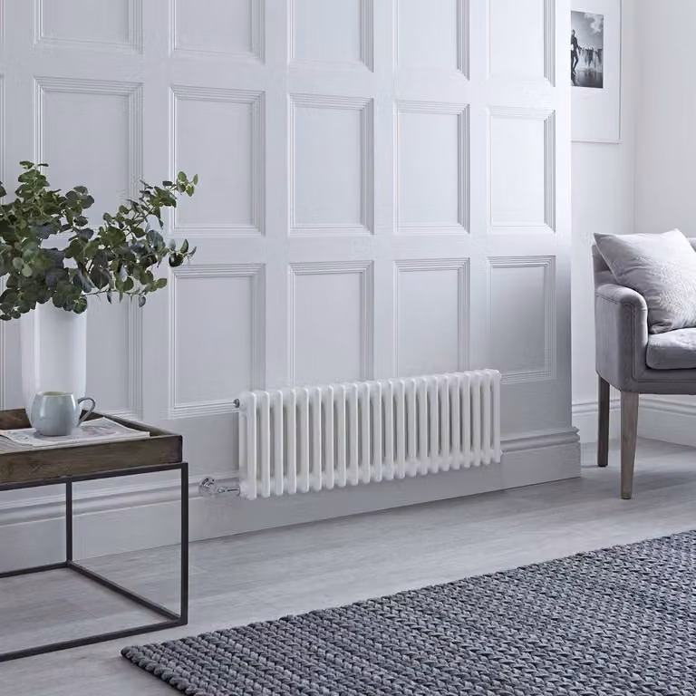 Radiatore Elettrico Orizzontale Tradizionale 2 Colonne Bianco 300x1010mm - Disponibile Wi-Fi - Windsor