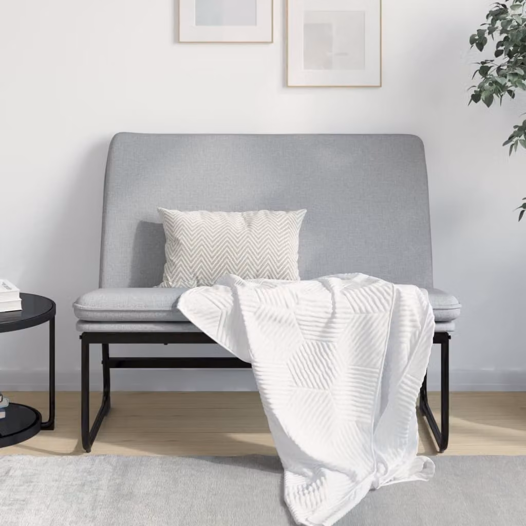 Panca moderna vidaXL in tessuto grigio con struttura in metallo e MDF L: 100 cm, P: 75 cm, H: 76 cm