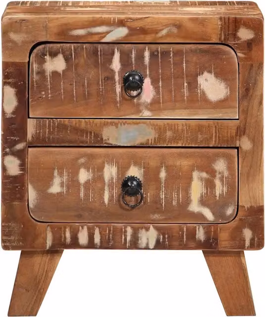 Comodini 2pz-Set di 2 Tavolino da notte 40x32x46 cm in Legno Massello di Recupero 587475