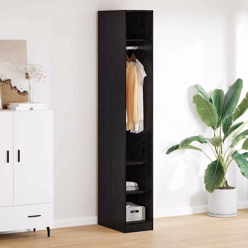 Guardaroba Rovere Nero 50 x 30 x 200 cm Legno multistrato