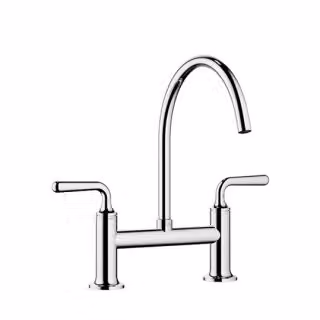 Dornbracht 19815809-00, miscelatore a due fori, modello VAIA, in acciaio inossidabile