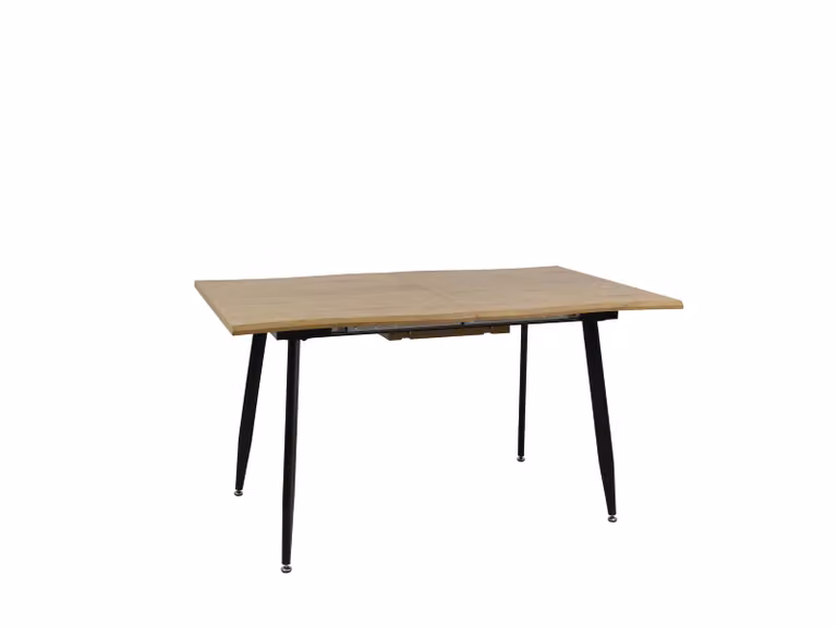 Tavolo moderno rettangolare allungabile Mobili 2G in rovere e metallo L: 140 cm, P: 85 cm, H: 76 cm