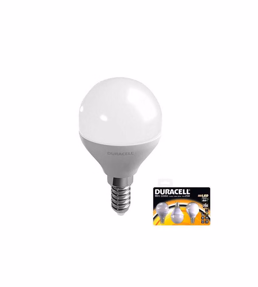 Lampada Led Globo E14 W 3,8 2700K    Pz 3 Duracell