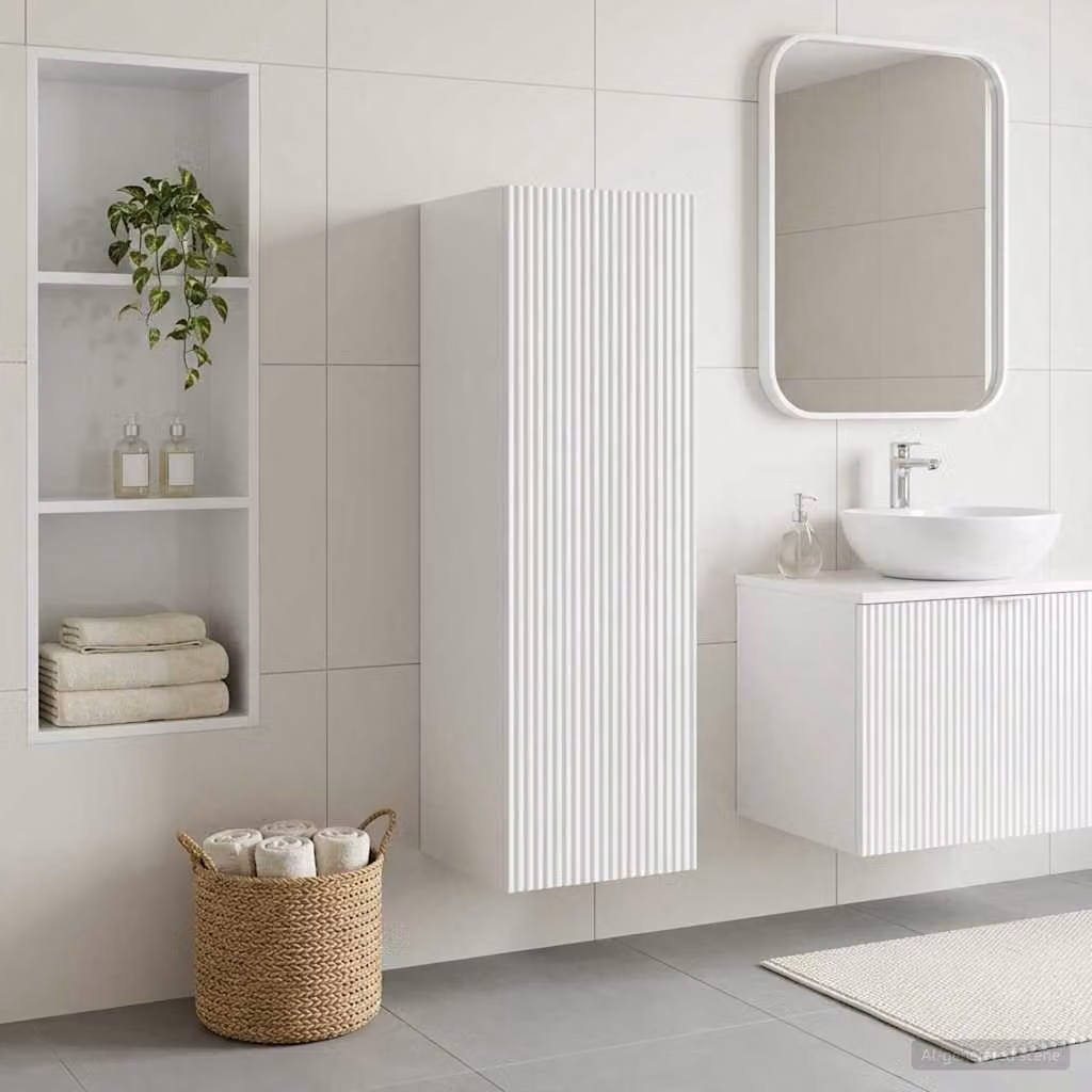 Mobiletto da bagno a muro vidaXL moderno bianco L: 33 cm, P: 34,5 cm, H: 100 cm