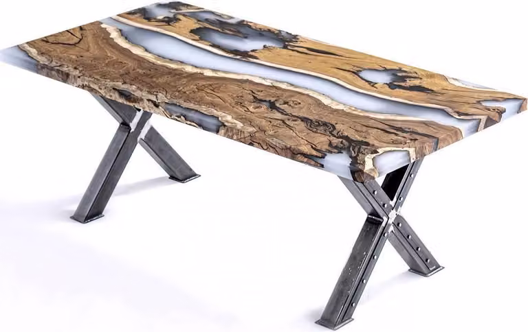 Küchentisch Esstisch Epoxidharz Esszimmertisch Tisch 160 cm Holz Braun