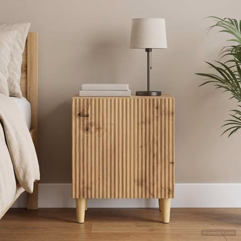 Armadio da notte vidaXL in legno color rovere marrone, design moderno, L 43 cm x P 34,5 cm x H 50 cm