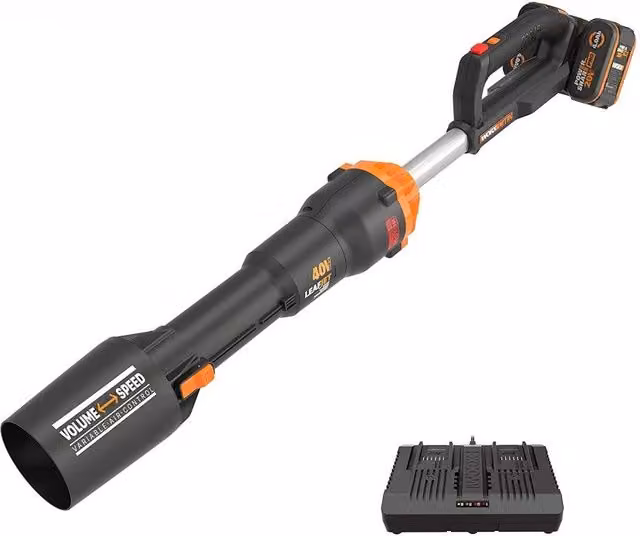 Soffiatore a Batteria WG585E 40V Brushless LeafJet 266 km/h con 2 Batterie 4Ah per Pulizia Intensiva - WORX