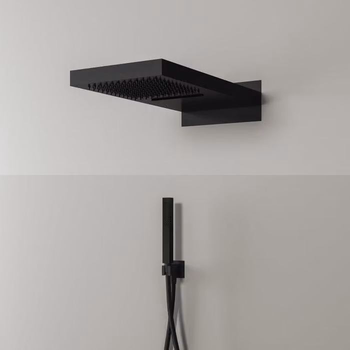 Set doccia Kronenbach, modello 3, con soffione quadrato 50 x 25 cm e doccetta a soffitto rettangolare