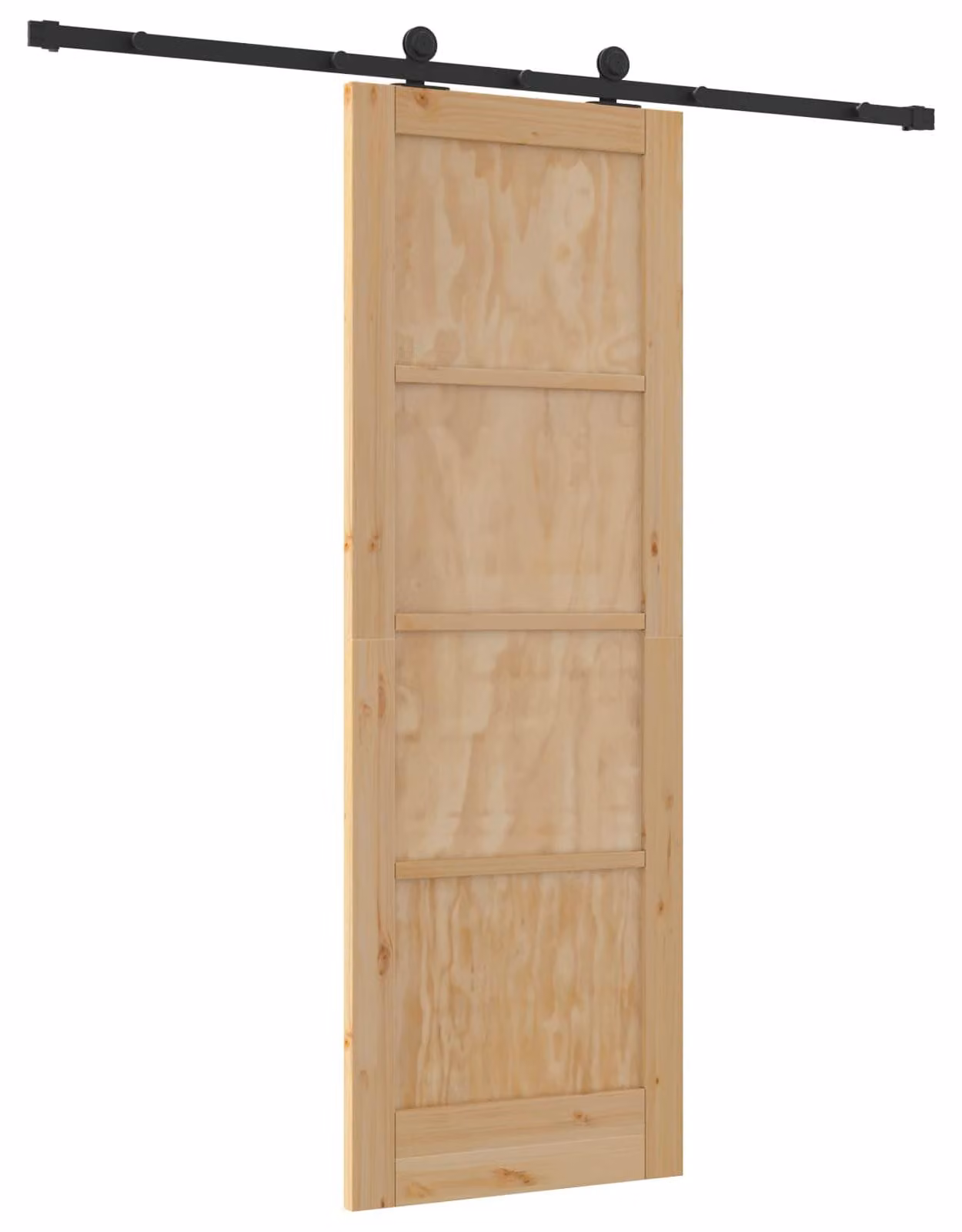Porta scorrevole Naturale e Nero 73,5 x 211 cm