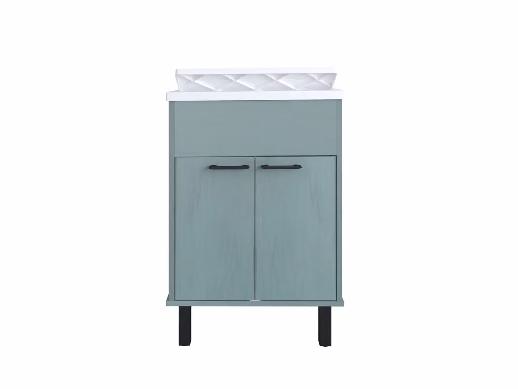 Mobile Lavatoio Negrari Verde con Ante a Battente in Plastica L/P/H: 60 x 50 x 85 cm – 2