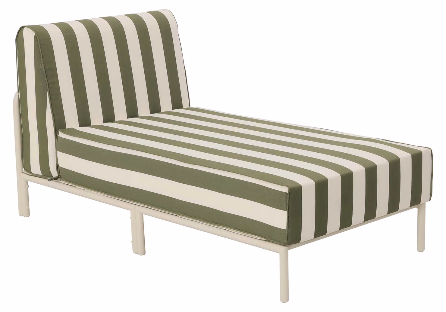 Chaiselongue für modulare Gartenmöbel aus khakigrünem Stoff - Oviala Patio