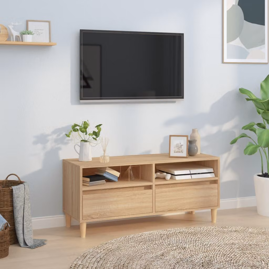 vidaXL Mobile TV Rovere Sonoma 100x34,5x44,5 cm in Legno Multistrato