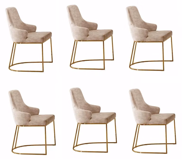 Set di sedie beige, stile moderno, confortevoli, minimaliste, semplici
