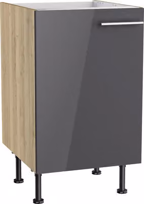 Mobile sottolavello Optifit Jonte984 LxPxA 50 x 58,4 x 87 cm antracite lucido smontato Battuta reversibile KFJO SPL506-8+