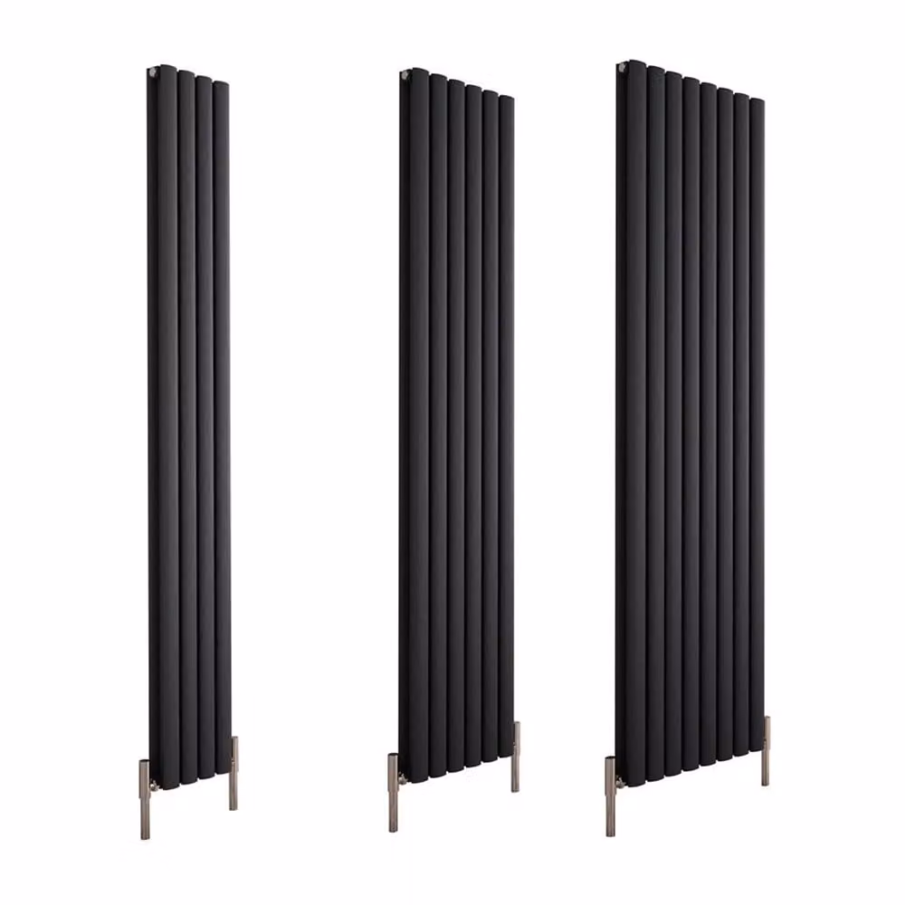 Hudson Reed Revive - Radiatore di Design in Alluminio Verticale (Pannello Doppio) 1800mm x 350mm - Antracite