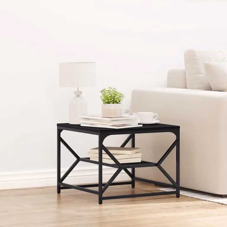 vidaXL Tavolino da salotto moderno nero L: 51 cm, P: 50 cm, H: 40 cm