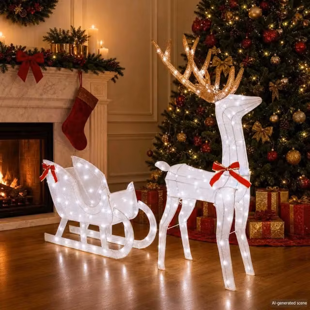 Slitta trainata da renna LOVIISA 200 LED Bianco freddo 42049665