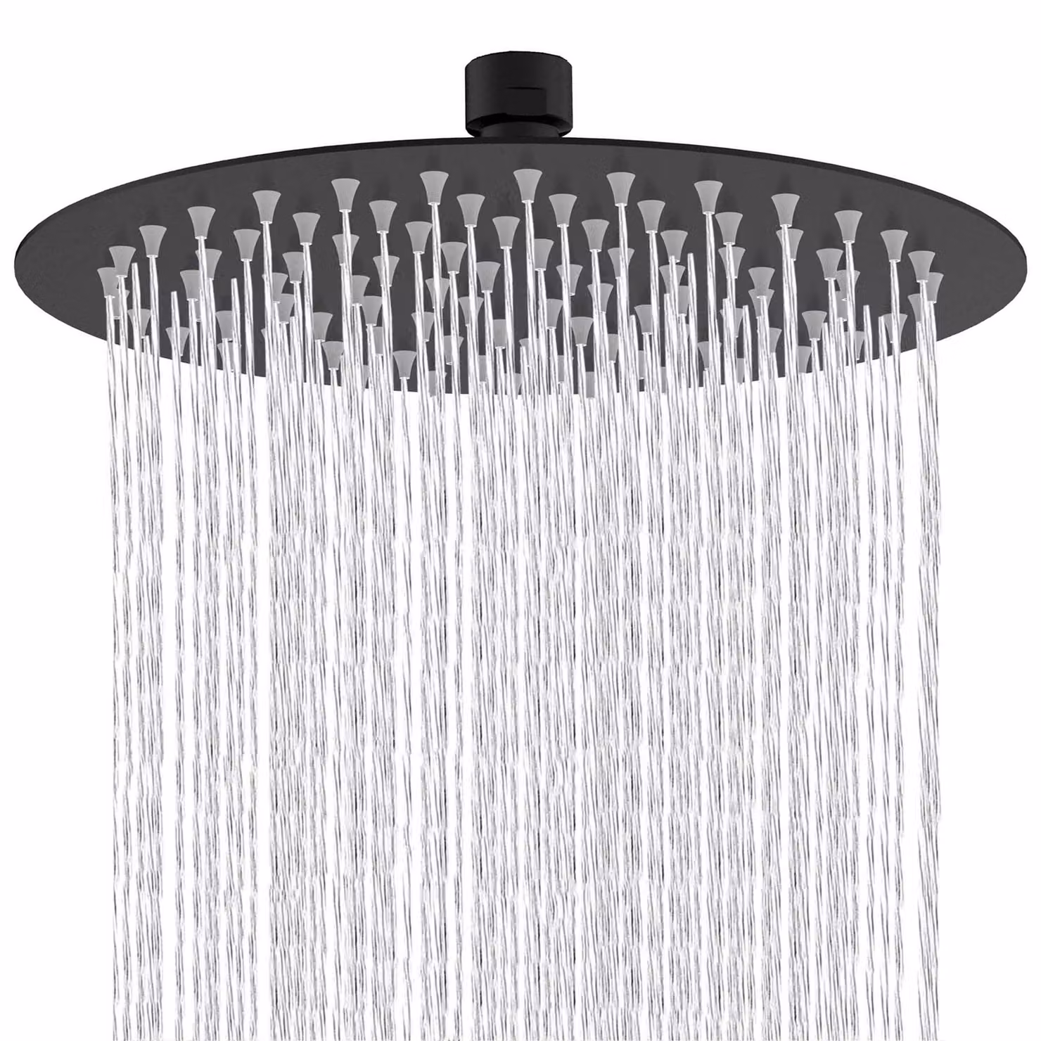 Ugello a spruzzo Regenduschkopf, 40 cm, nero, acciaio inossidabile, alta pressione, rotondo