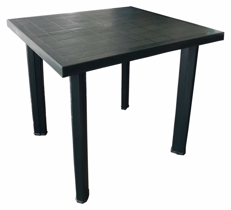 Tavolo da giardino in plastica, colore verde, dimensioni 80x75x72 cm