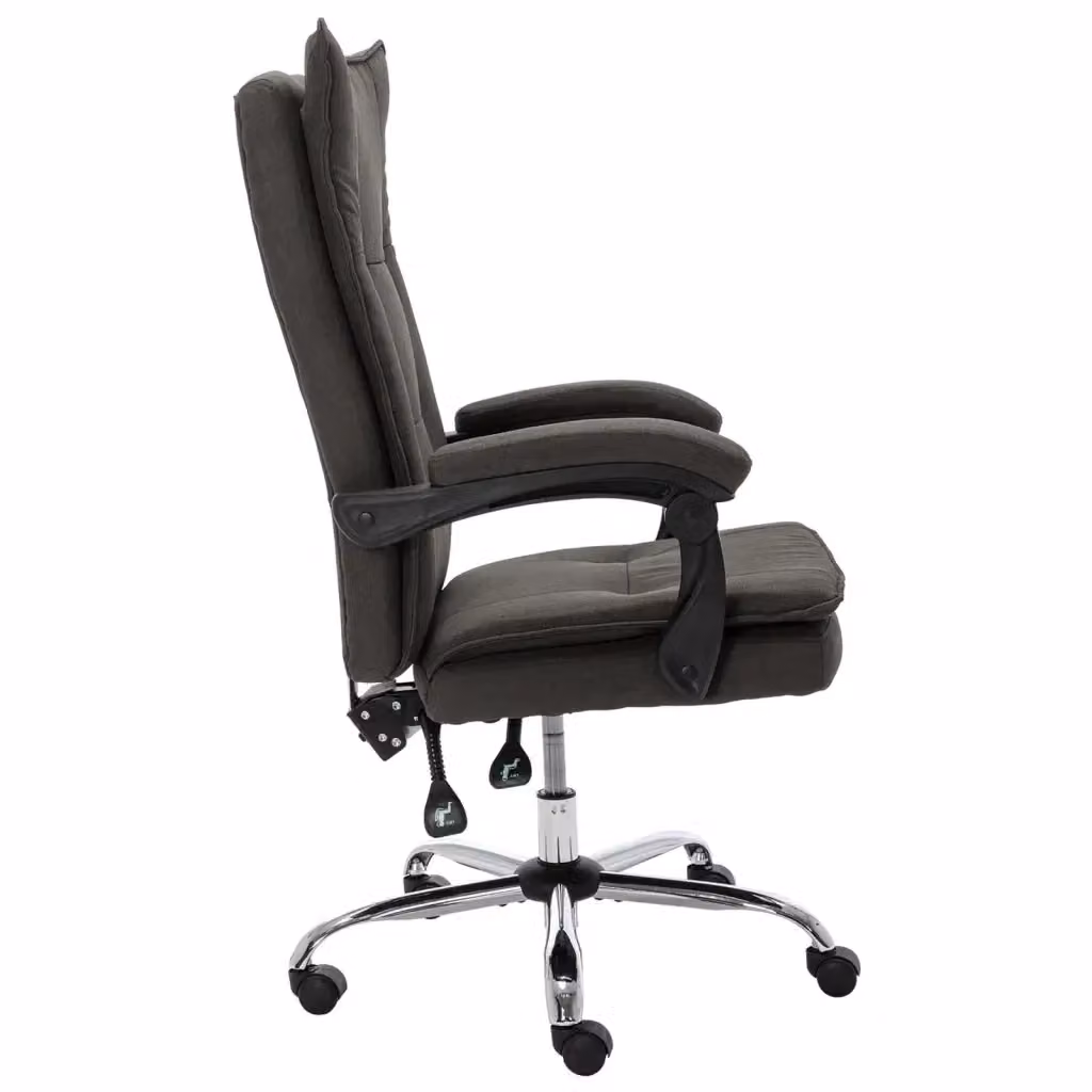 Sedia da Ufficio Ergonomica Moderna vidaXL in Tessuto Grigio con Braccioli e Ruote – 2