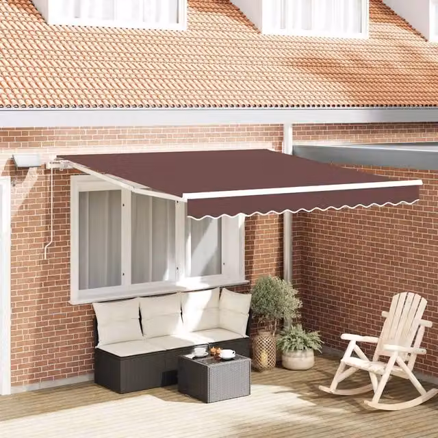 Tenda Retrattile Manuale con LED 300x250cm Marrone 3215374