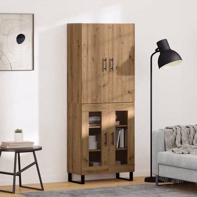 Credenza 2 pz Rovere artigianale 69,5 x 34 x 180 cm 3403199