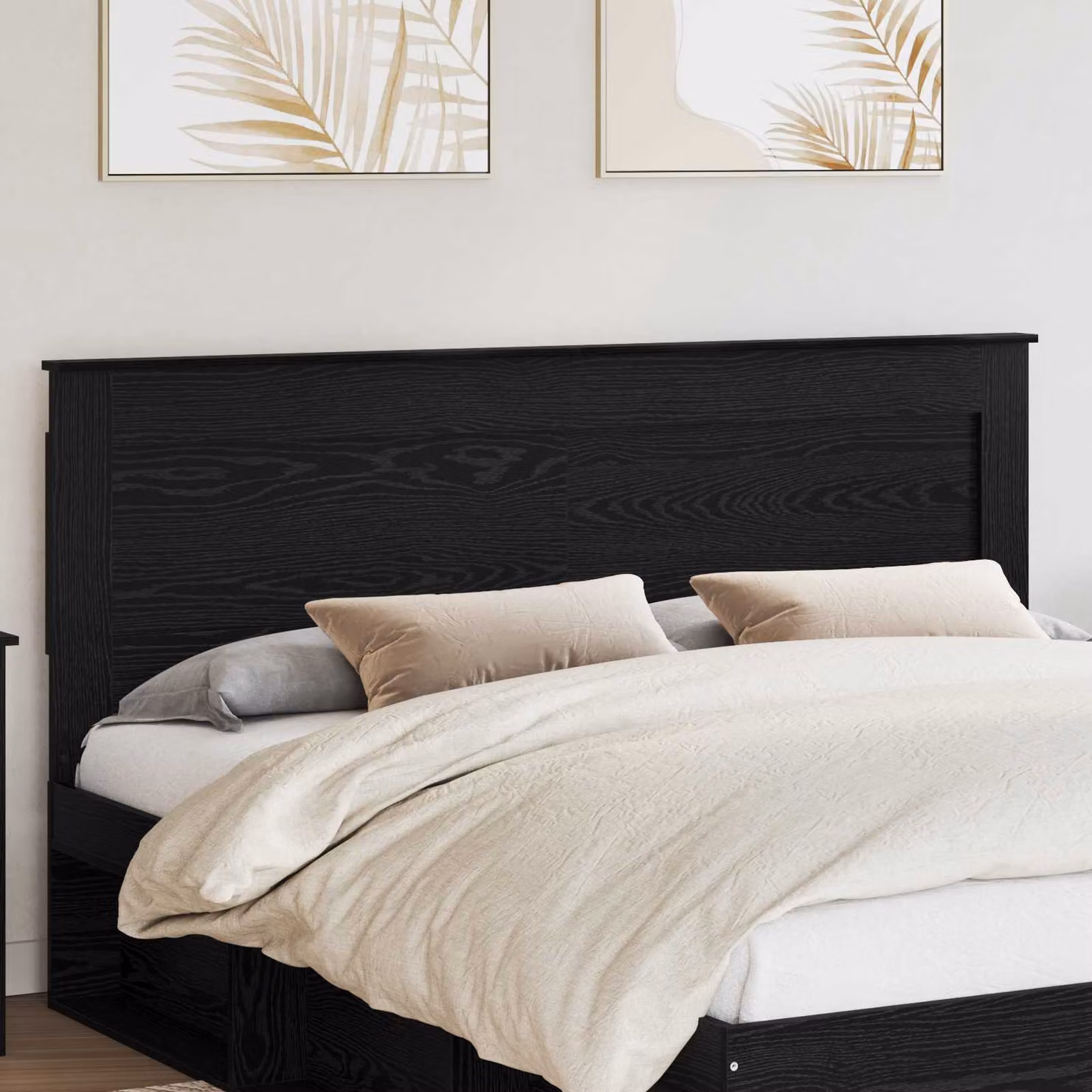 Testiera per letto moderna vidaXL in legno ingegnerizzato color rovere nero