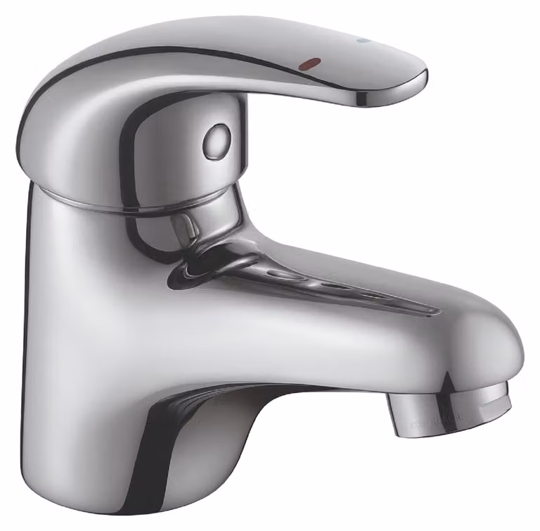 Miscelatore monocomando per lavabo, finitura cromata, in ottone