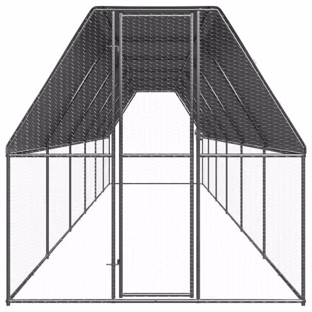 Gabbia per polli da esterno Videx in acciaio zincato grigio L 2 m x P 12 m x H 2 m