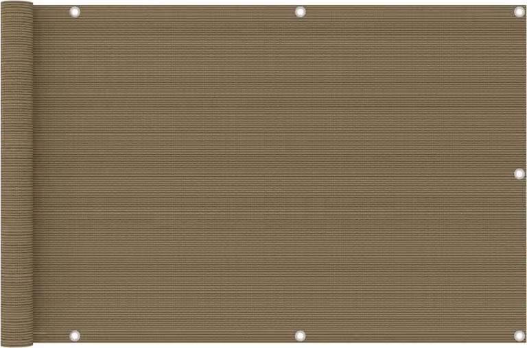 Schermo per balcone Living Store, color taupe, 90x500 cm, realizzato in HDPE
